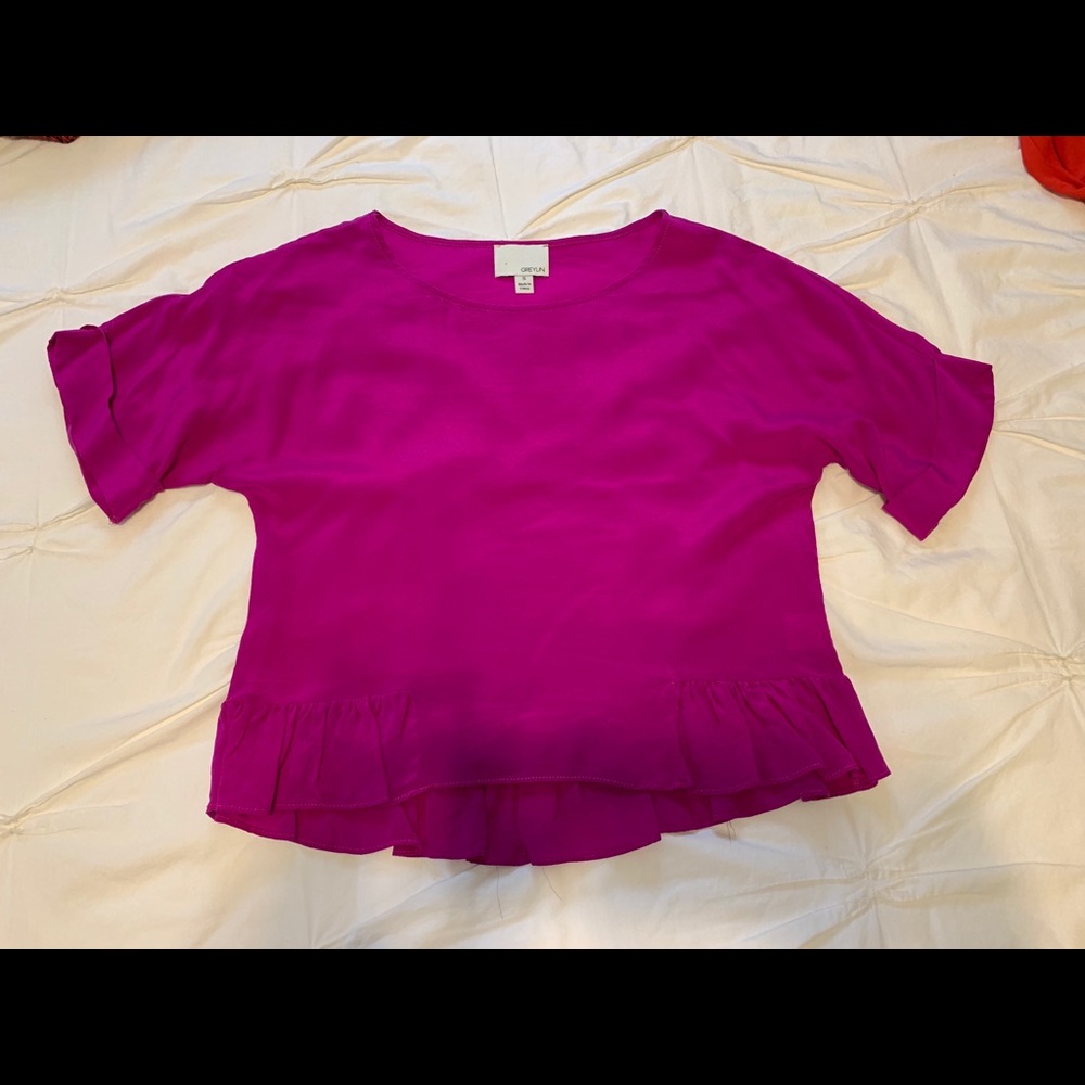 Pink silk top